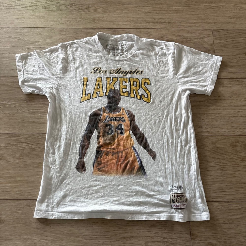 Mitchell & Ness Los Angeles Lakers Shaq 34 Hardwood Classics White Mens Large